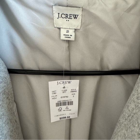 ☀️NEW☀️J. Crew Light Gray City Coat - Picture 8 of 13